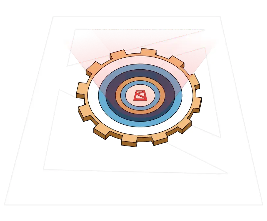 An illustration of Kalvium Logo placed on a hologram element