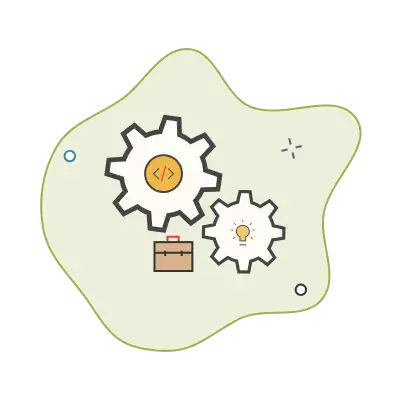 gear icon with suitcase