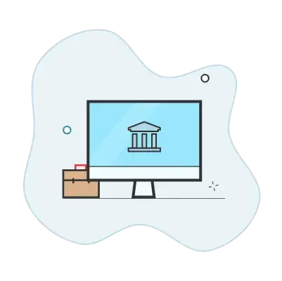 image of monitor screen with suitcase