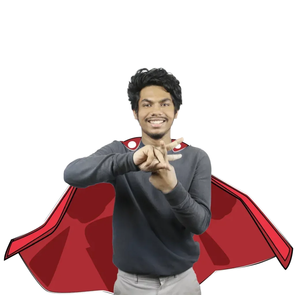 An image that represents a Kalvium Student with Superhuman abilities