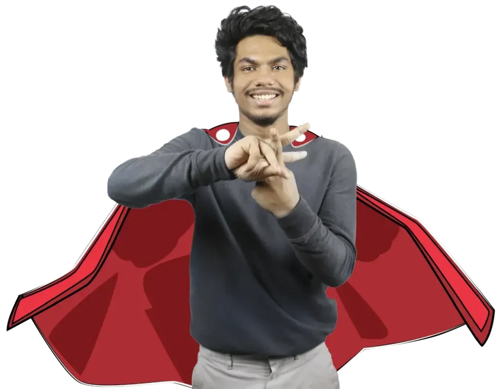 An image that represents a Kalvium Student with Superhuman abilities